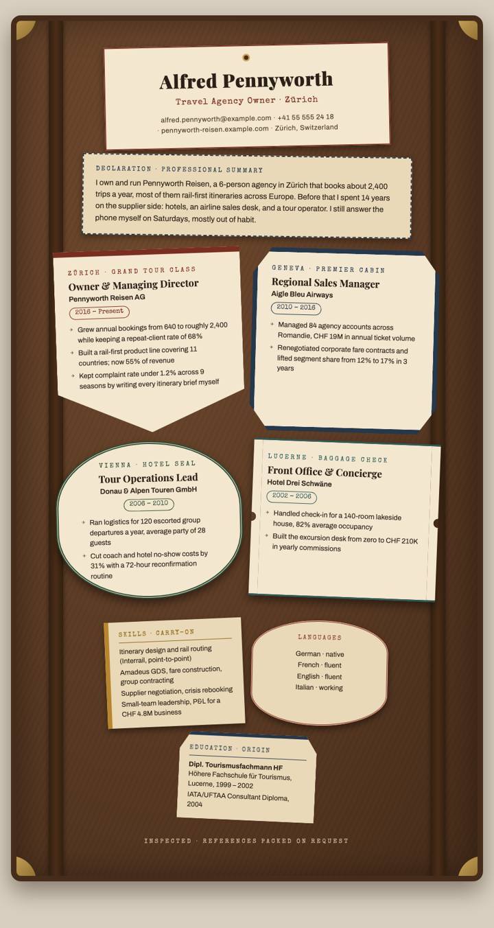 Luggage Labels CV template preview