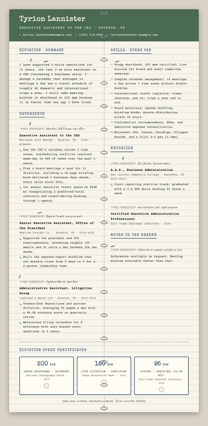 Steno Notebook CV template preview