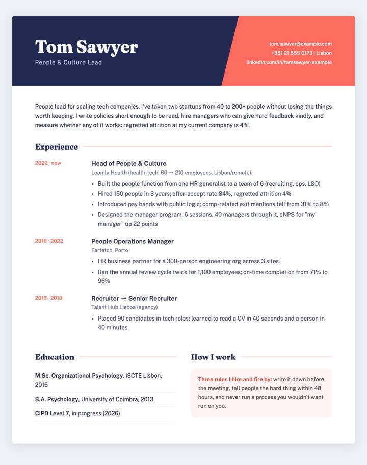 Split Duotone CV template preview