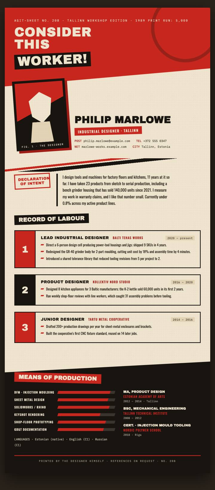 Constructivist CV template preview