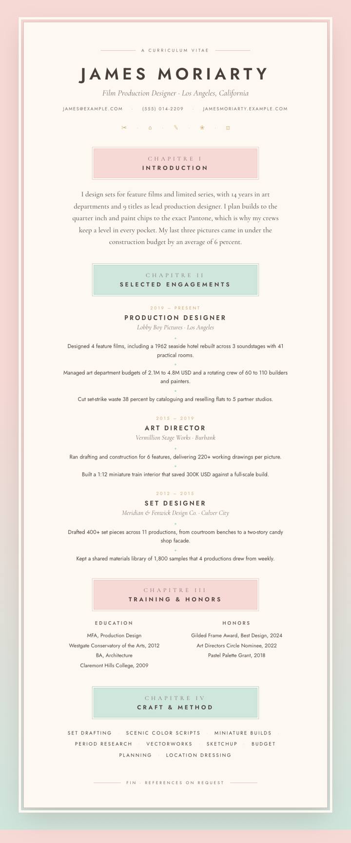 Symmetry Pastel CV template preview