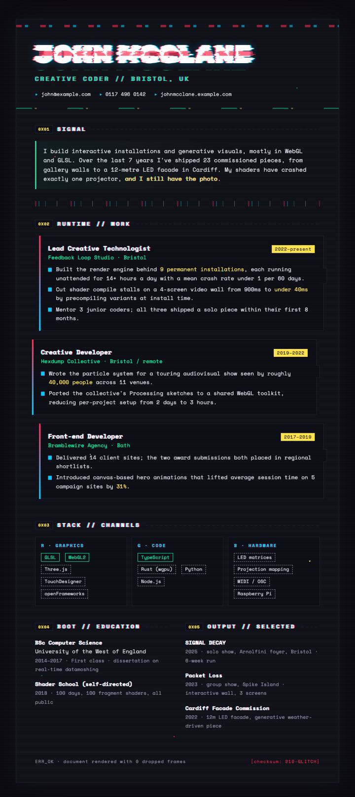 Glitch Art CV template preview