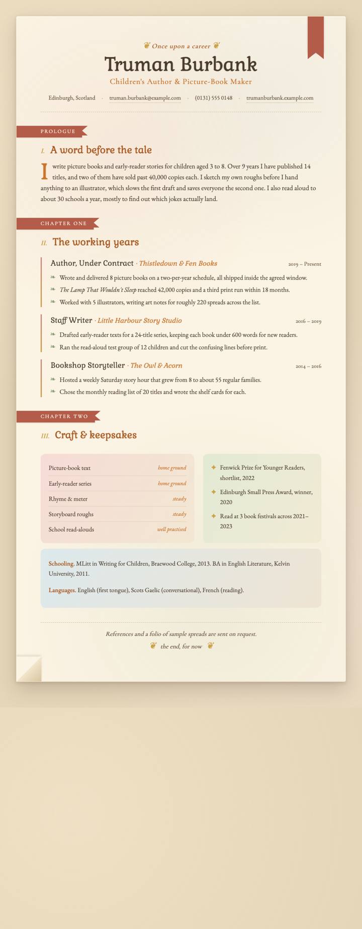 Fairytale Storybook CV template preview