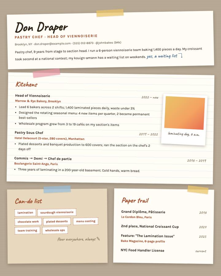 Collage Scrapbook CV template preview