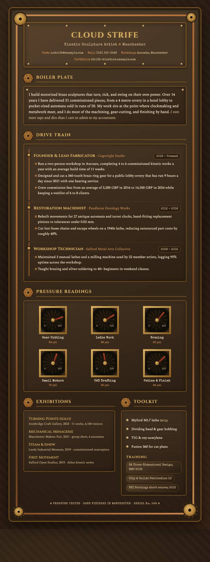 Steampunk Brass CV template preview