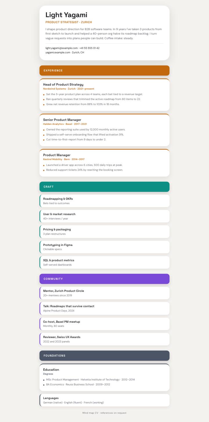 Mind Map CV template preview