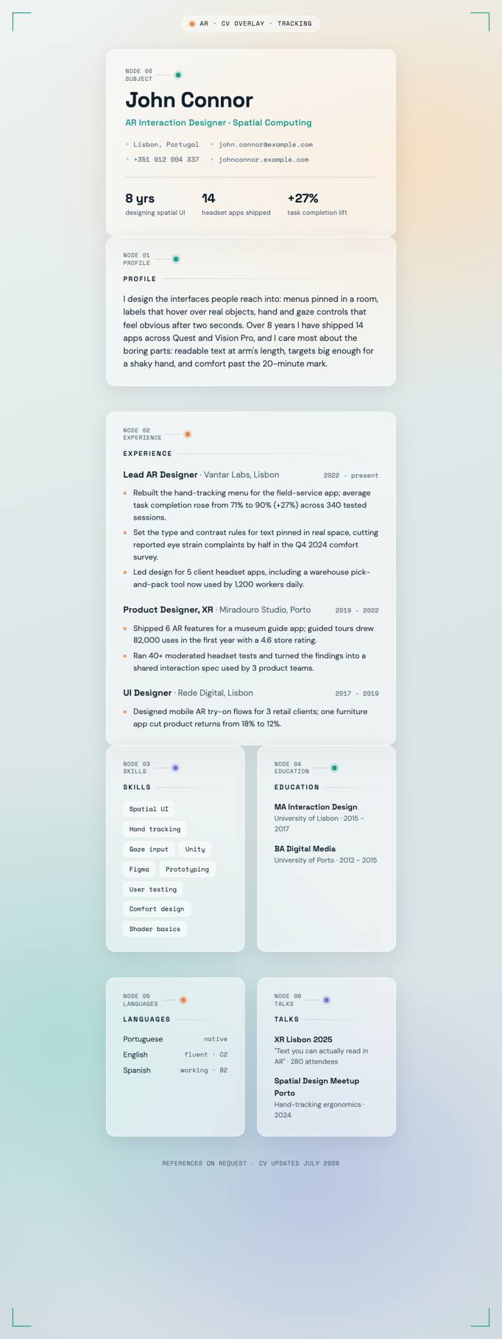AR Overlay CV template preview