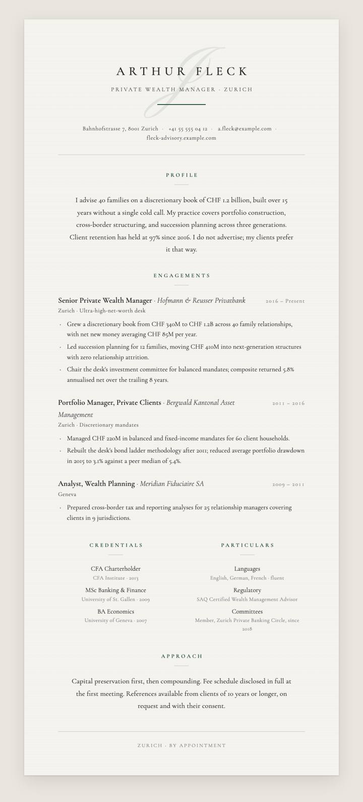 Engraved Letterhead CV template preview