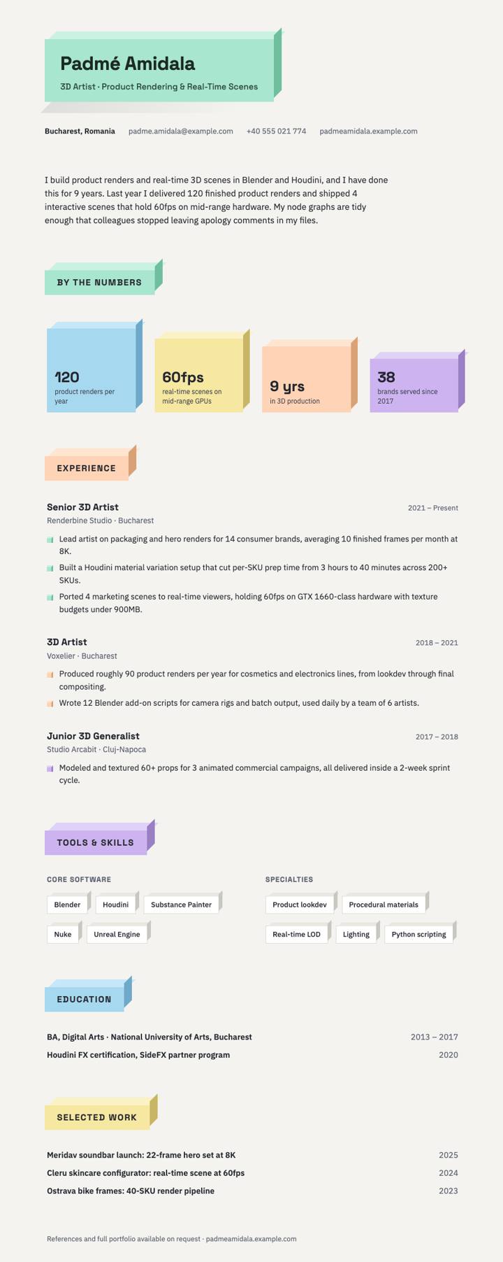 Isometric Blocks CV template preview