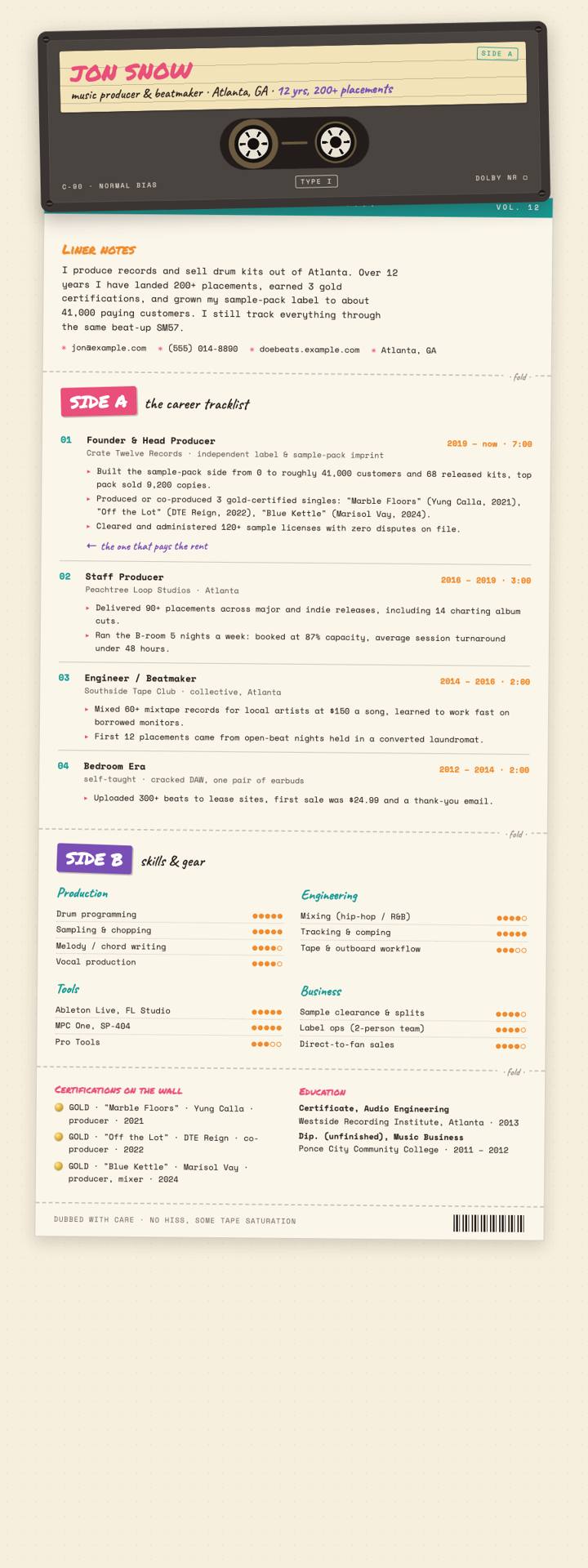 Mixtape Cassette CV template preview