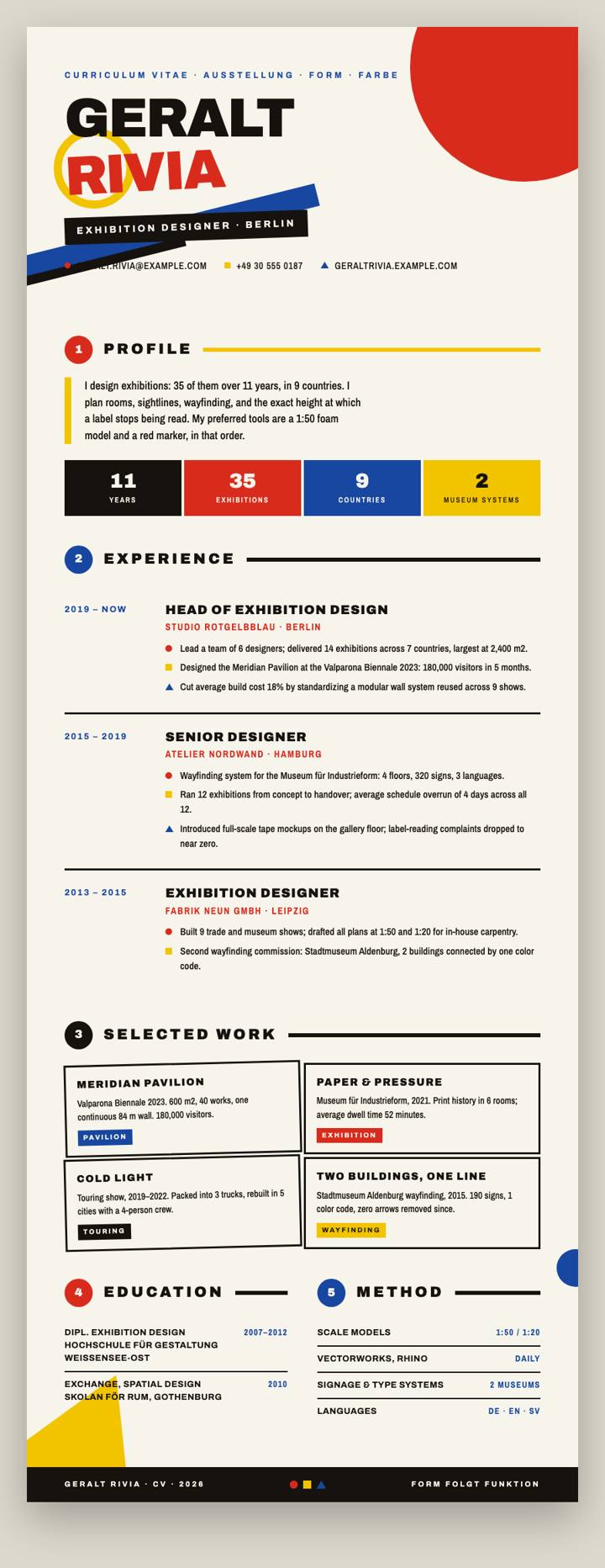Bauhaus Poster CV template preview