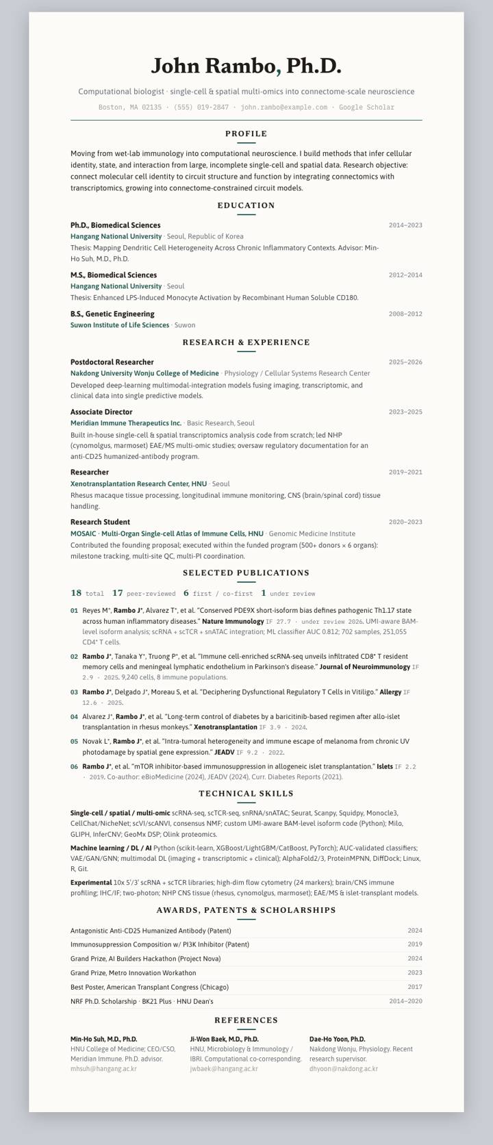Pine Centered CV template preview