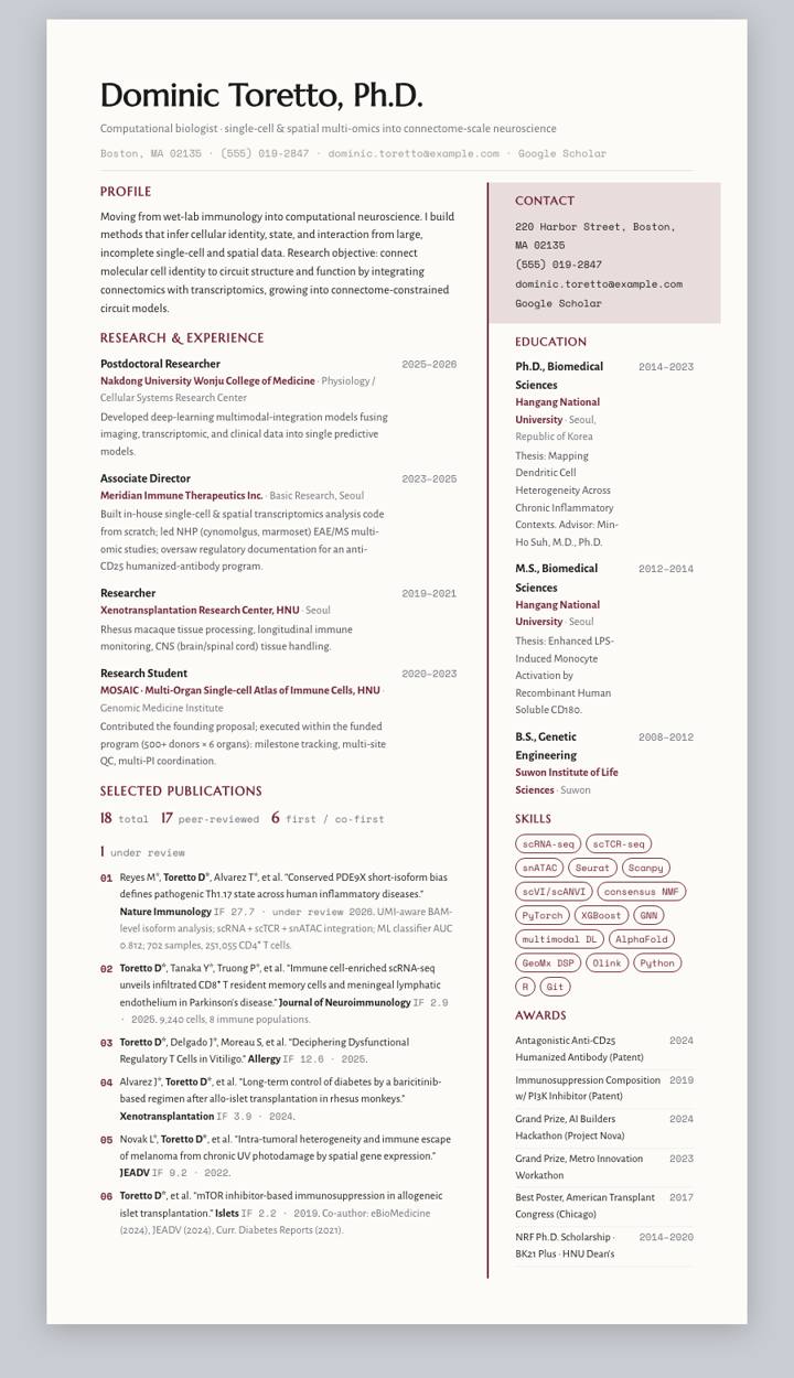 Wine Rail CV template preview