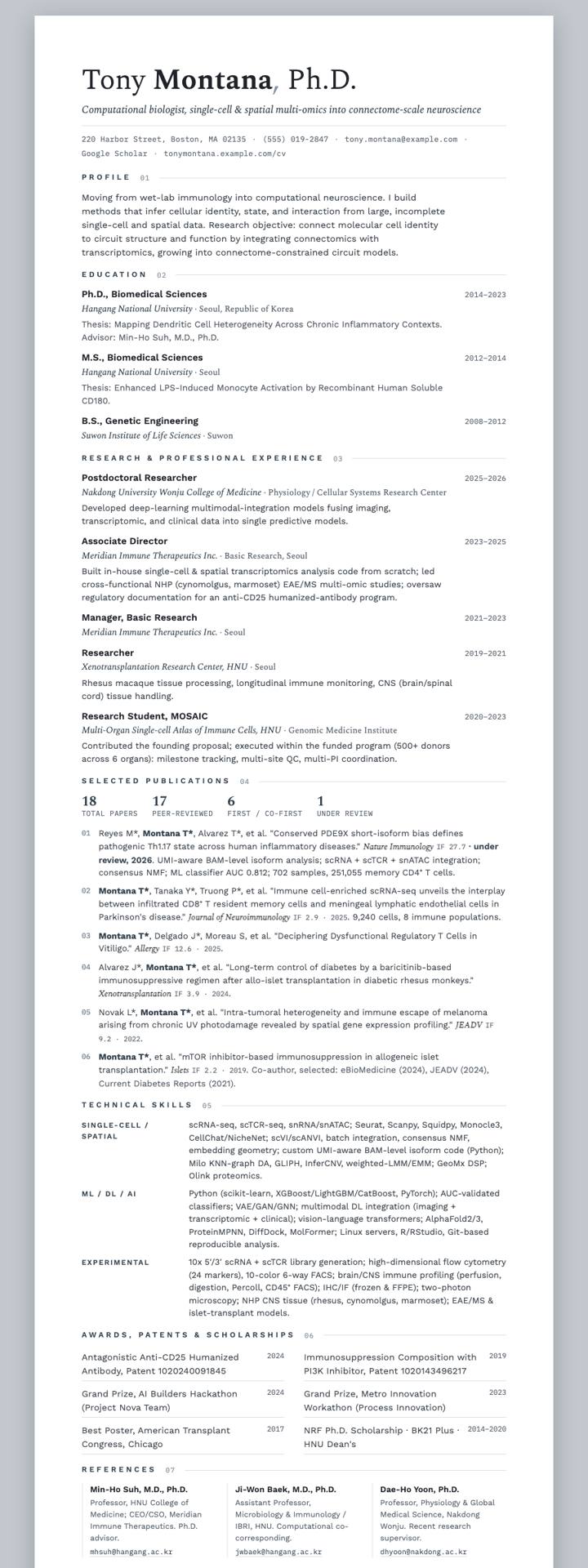 Slate Spectral CV template preview