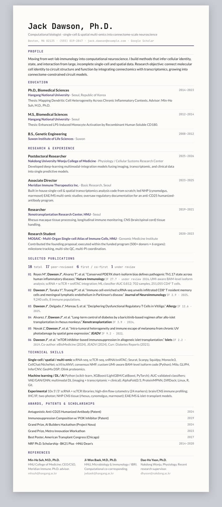 Heather Ledger CV template preview