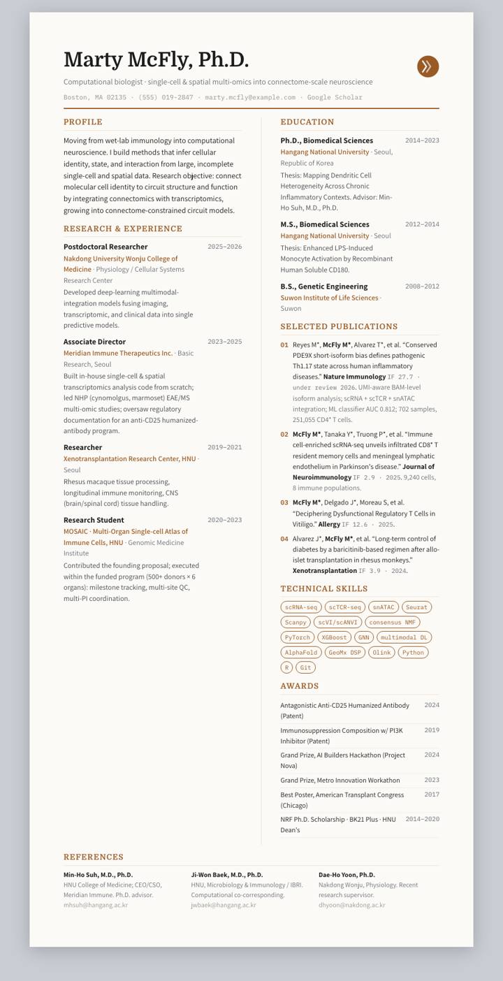 Copper Bicolumn CV template preview