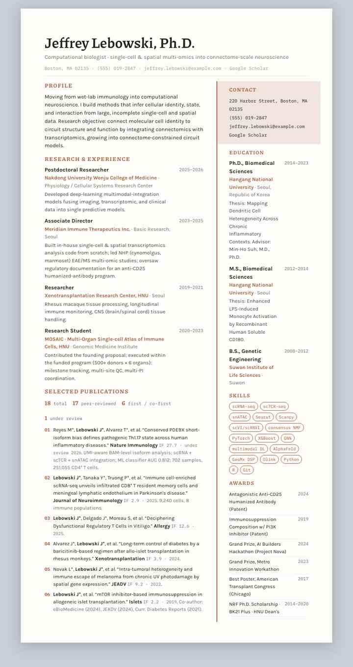Terra Rail CV template preview