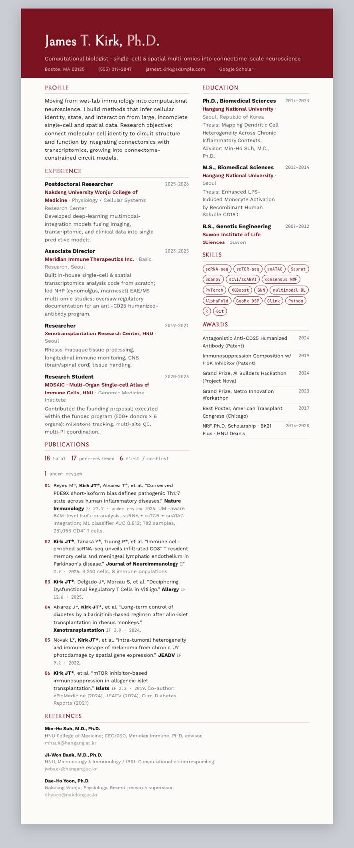 Crimson Banner CV template preview