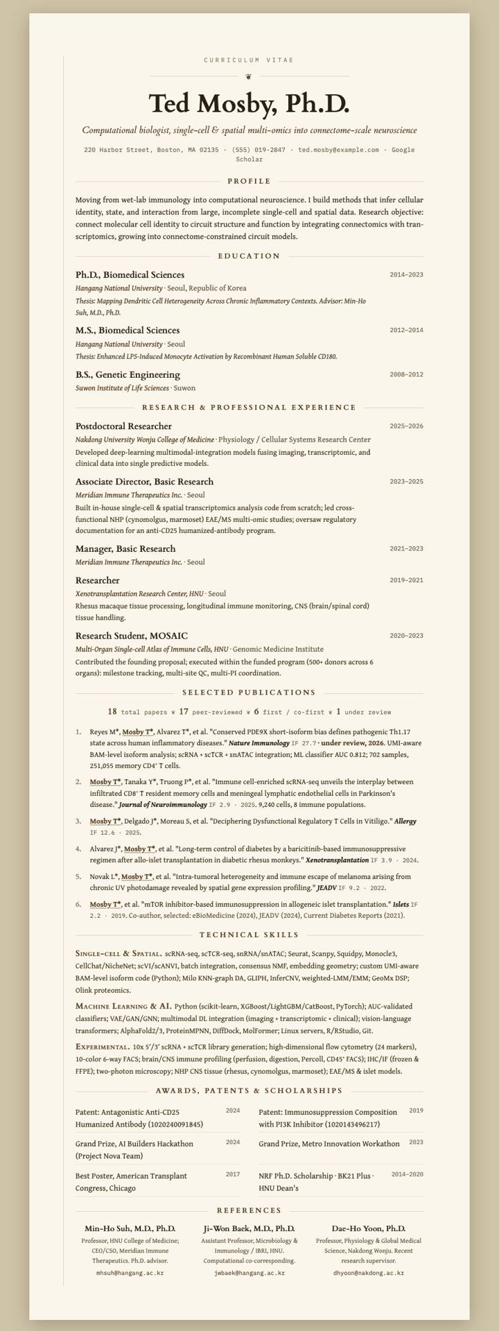 Sepia Manuscript CV template preview