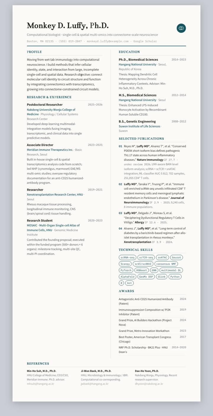 Petrol Bicolumn CV template preview