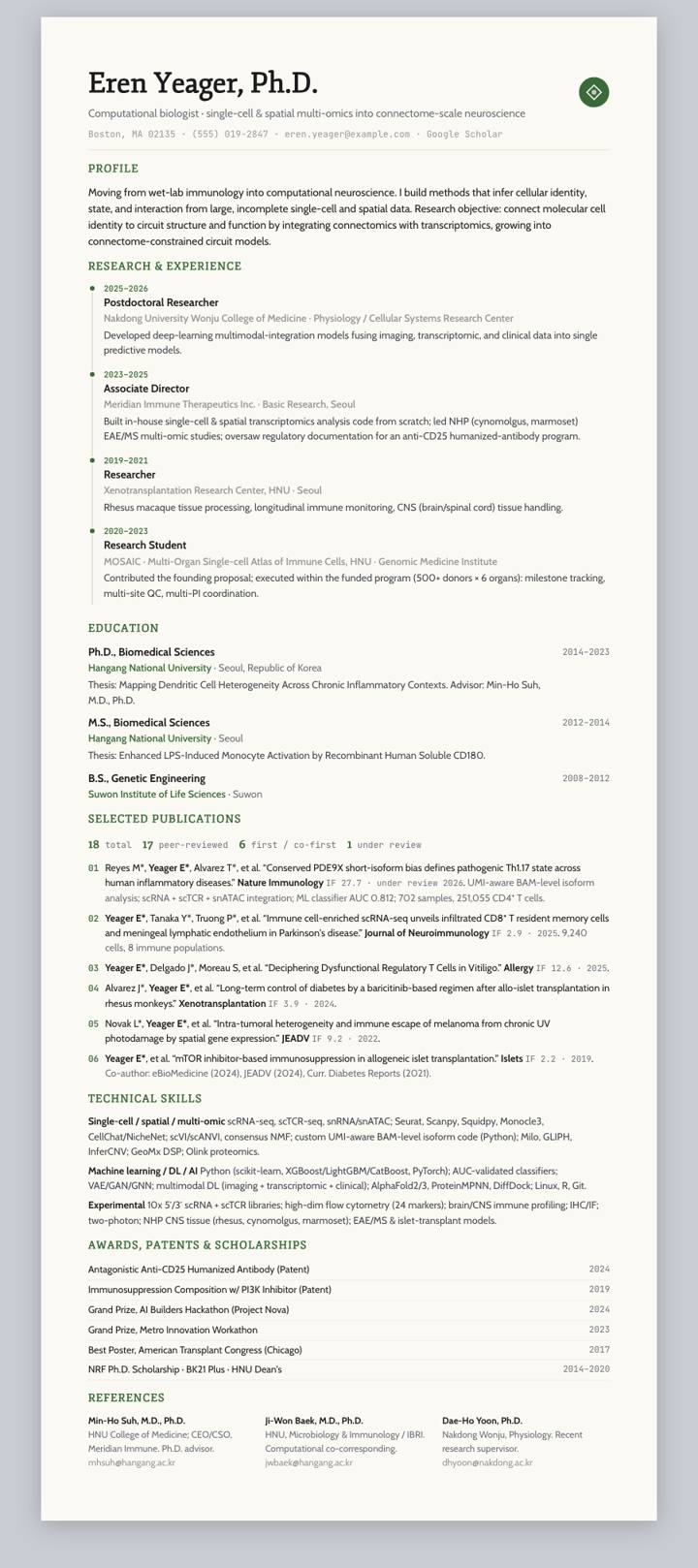 Fern Track CV template preview