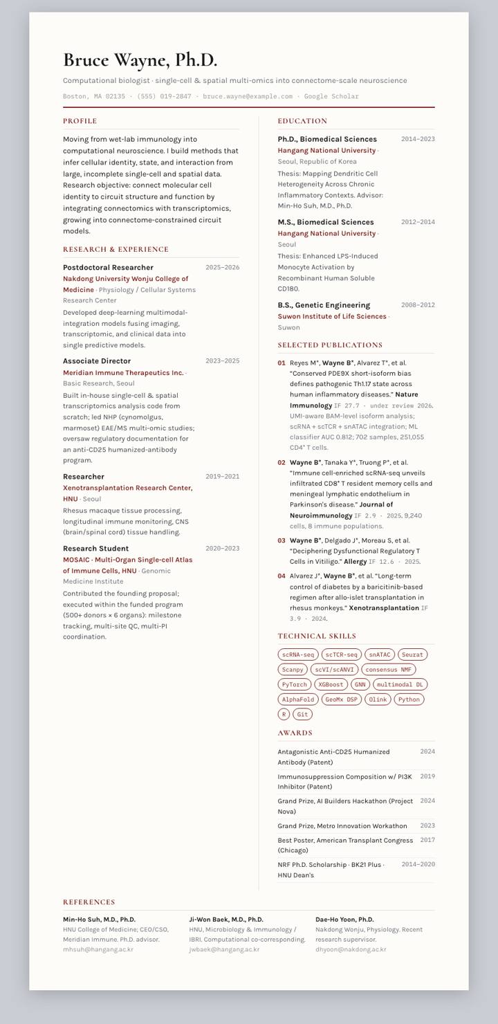 Oxblood Bicolumn CV template preview