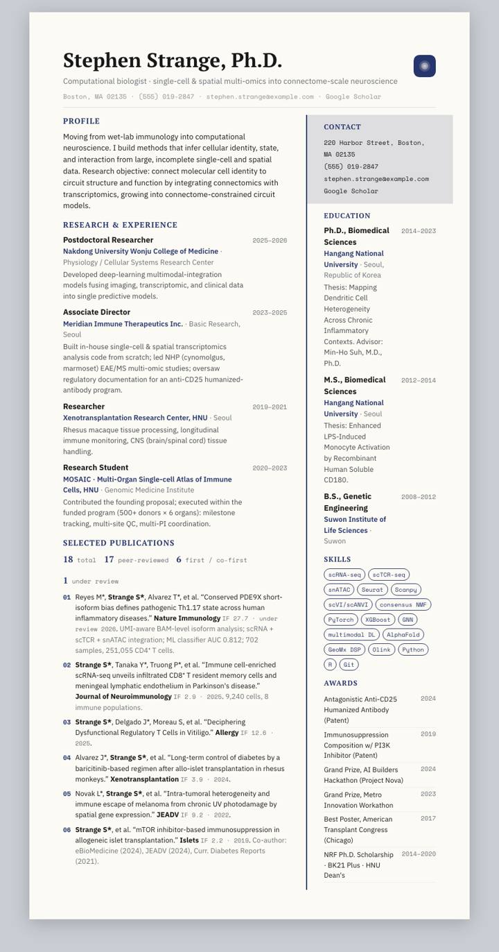 Indigo Rail CV template preview