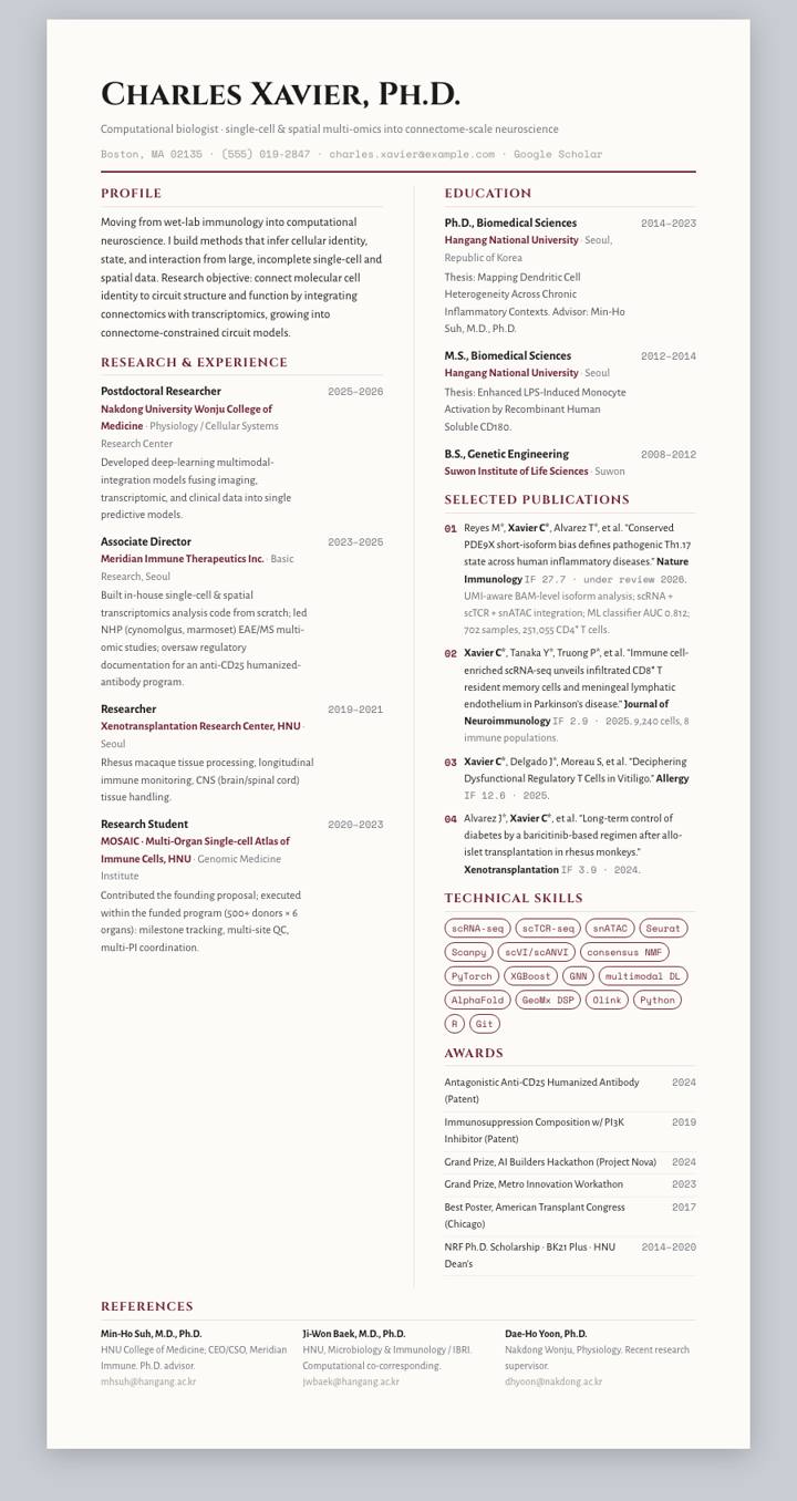Wine Bicolumn CV template preview