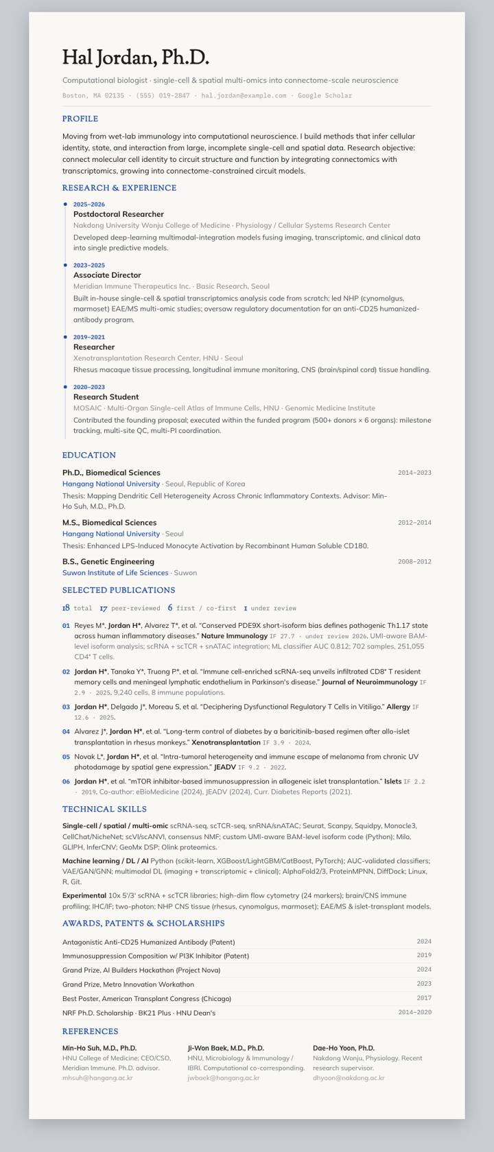 Cobalt Track CV template preview