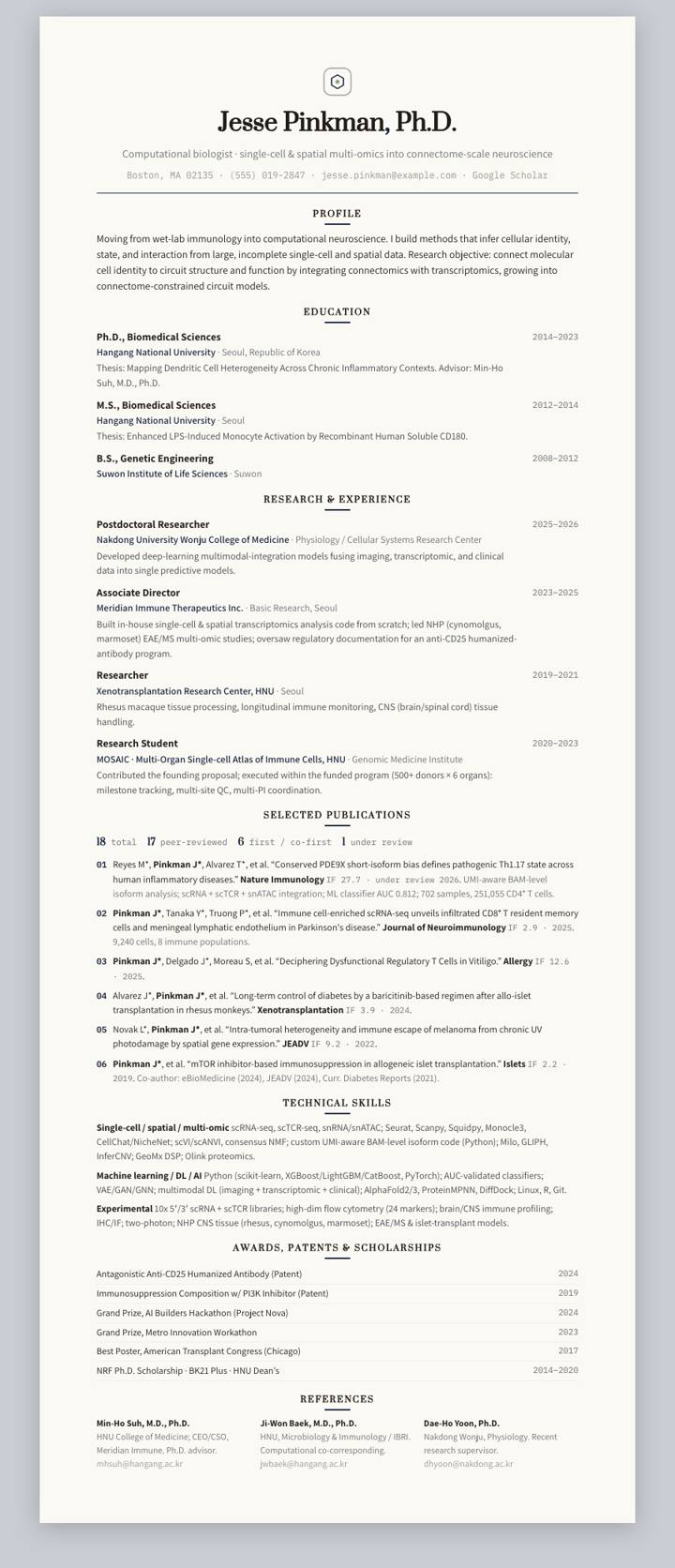Midnight Centered CV template preview