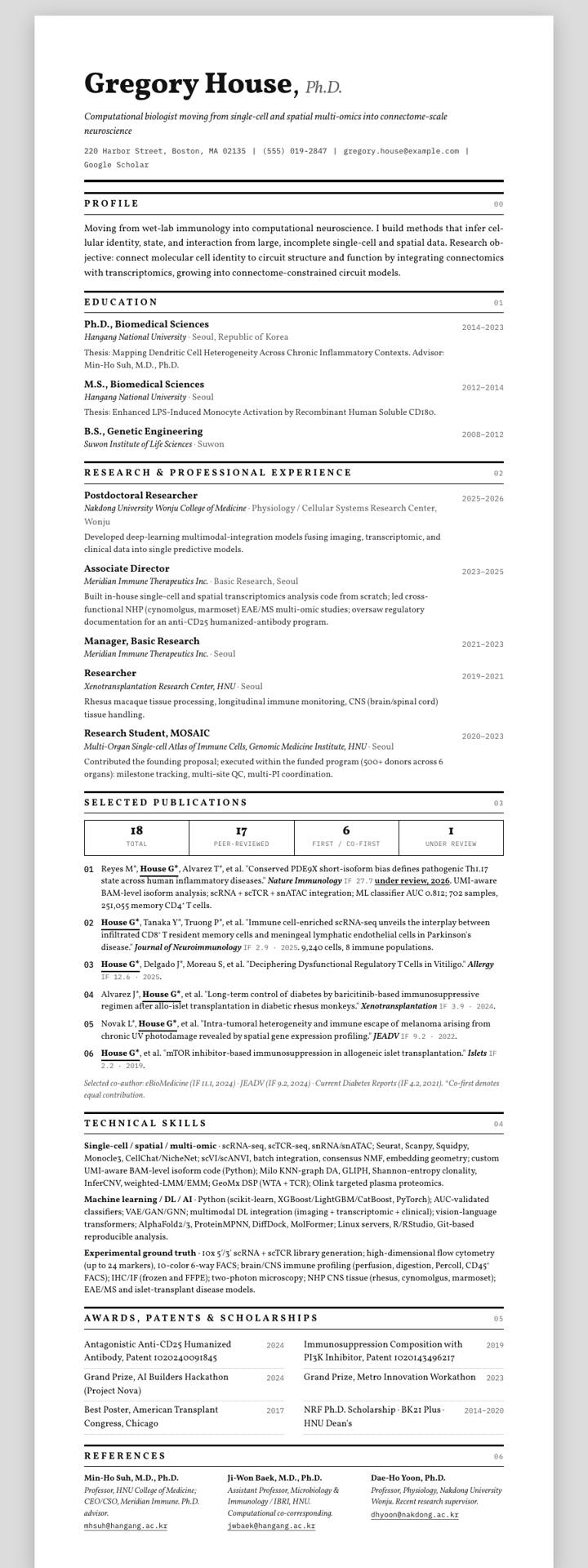 Ink Vollkorn CV template preview