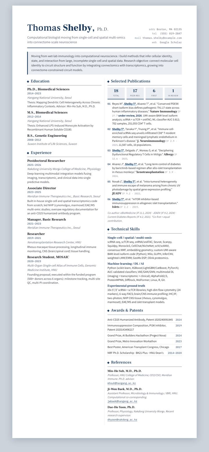 Prussian Two-Column CV template preview