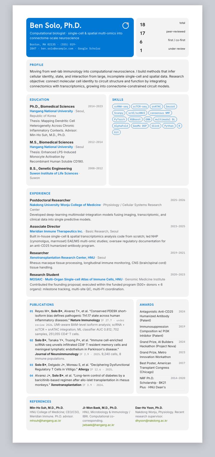 Microsoft CV template preview