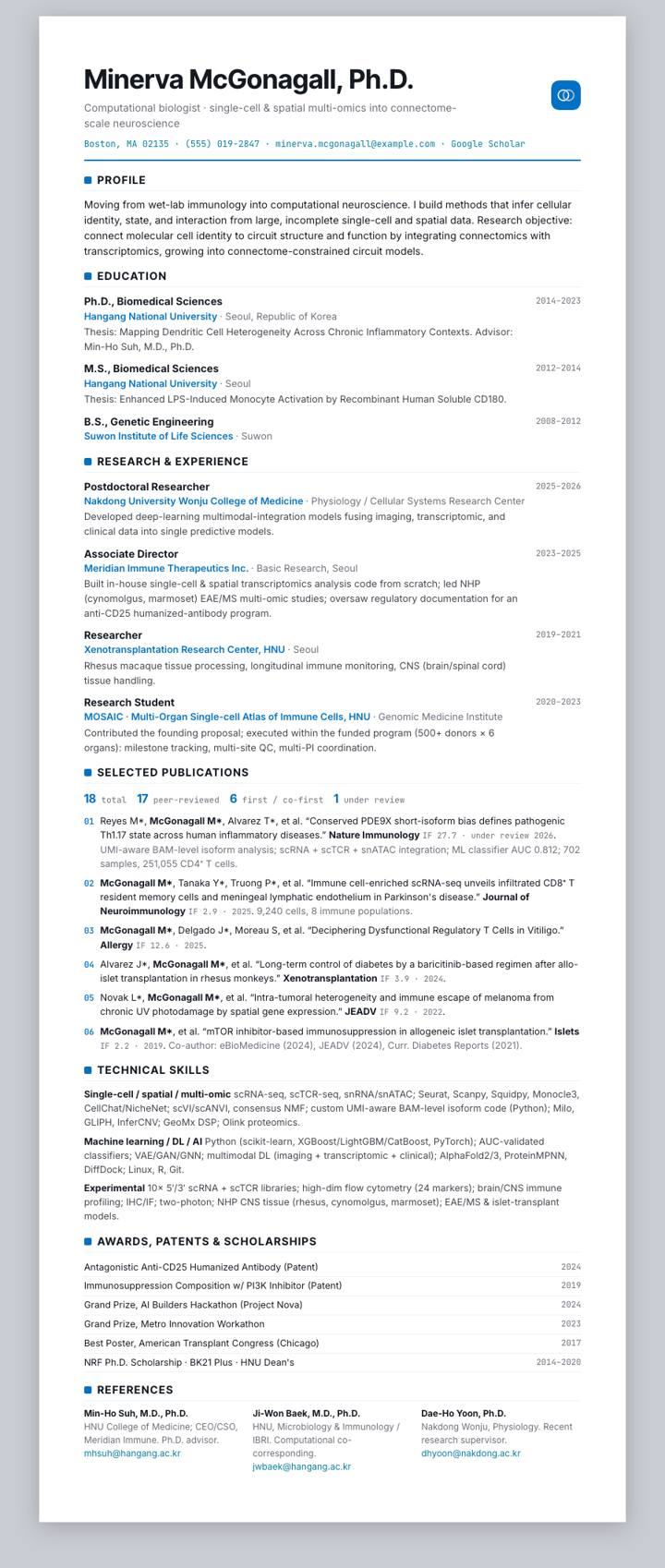 Intel CV template preview