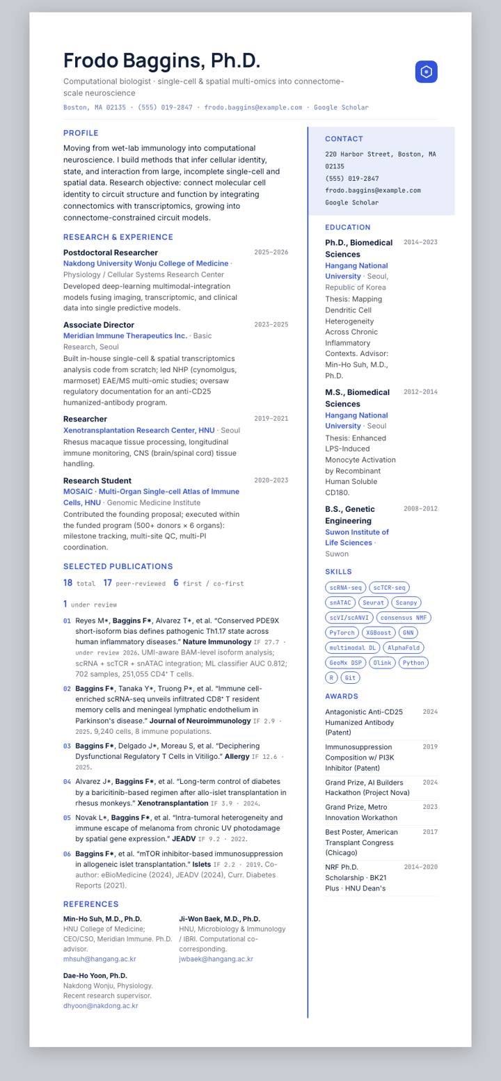 Qualcomm CV template preview