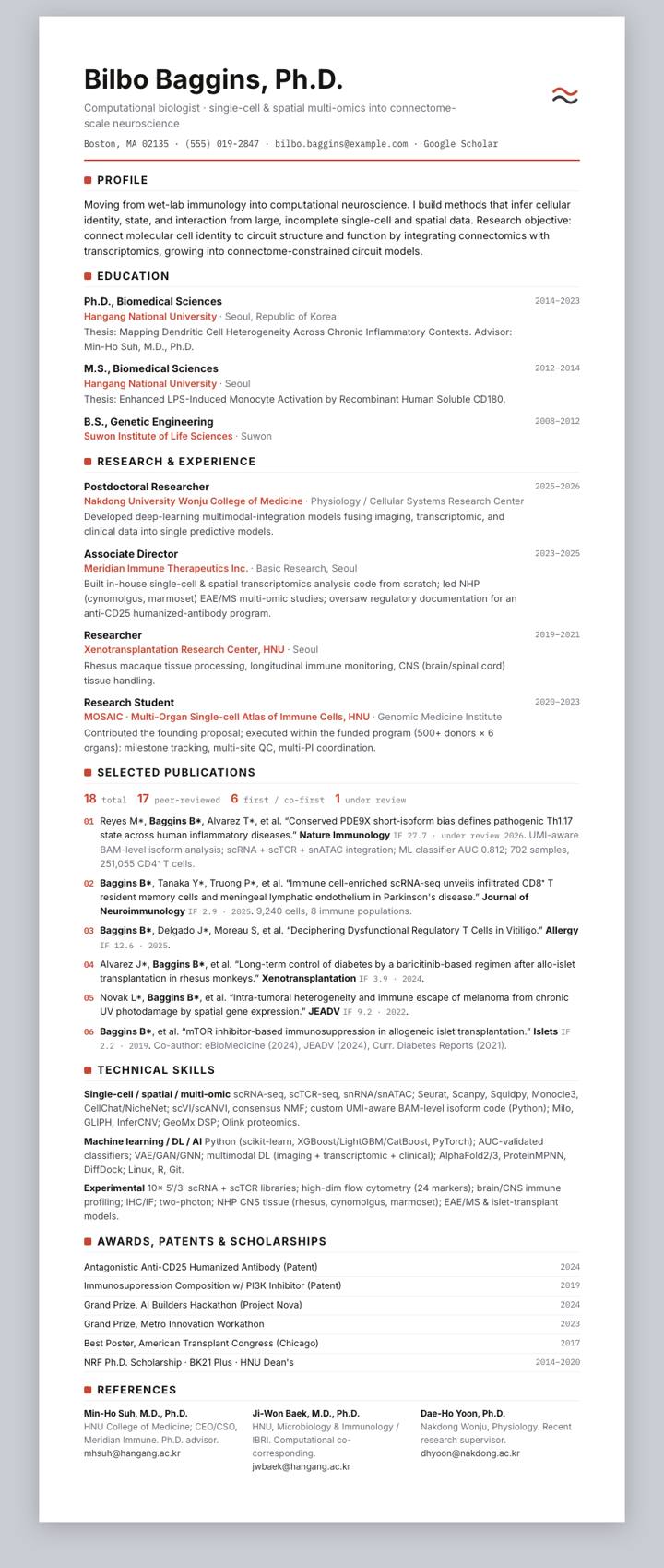 Oracle CV template preview