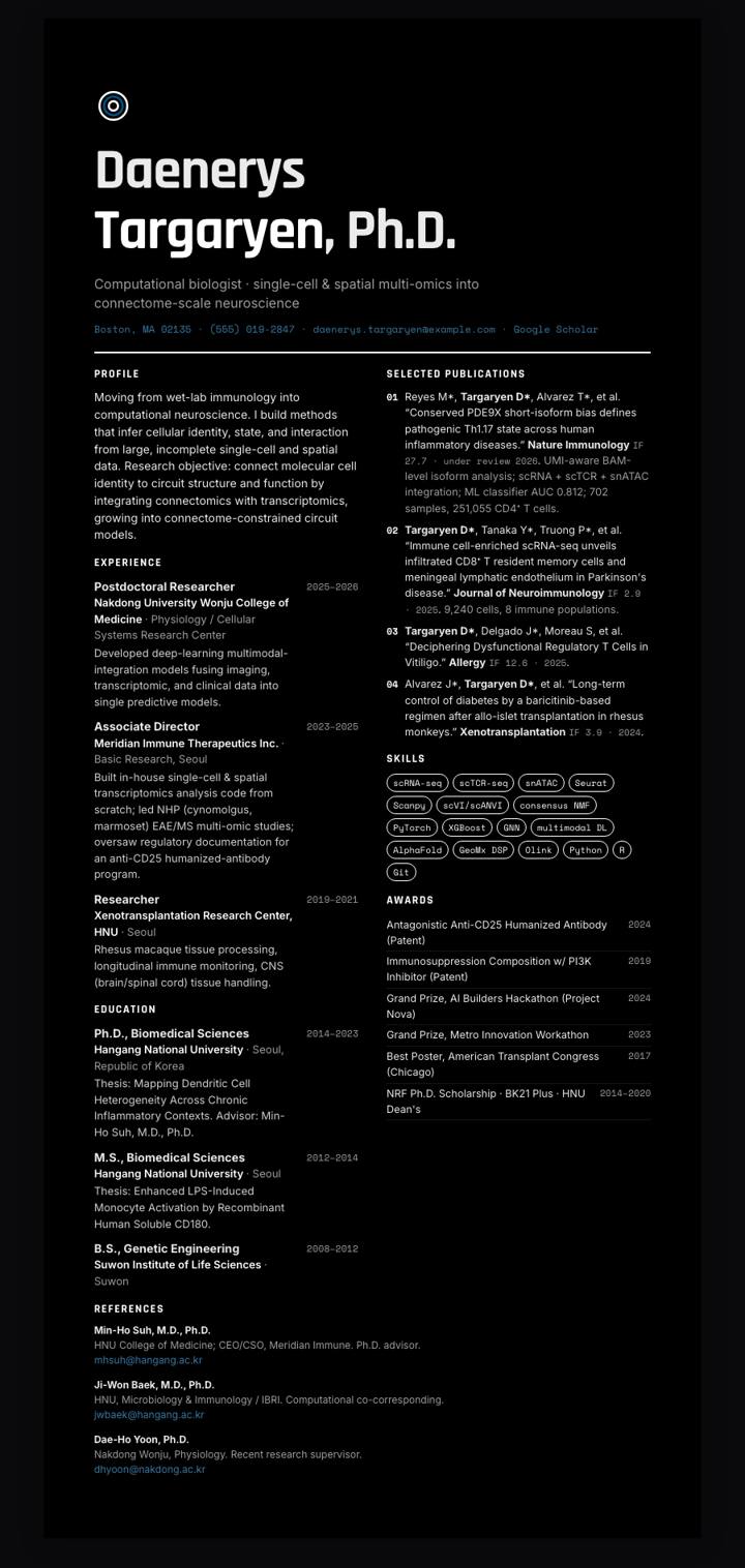 SpaceX CV template preview
