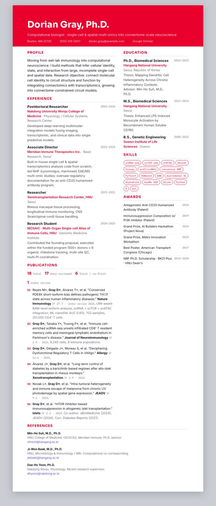 SK Biopharm CV template preview