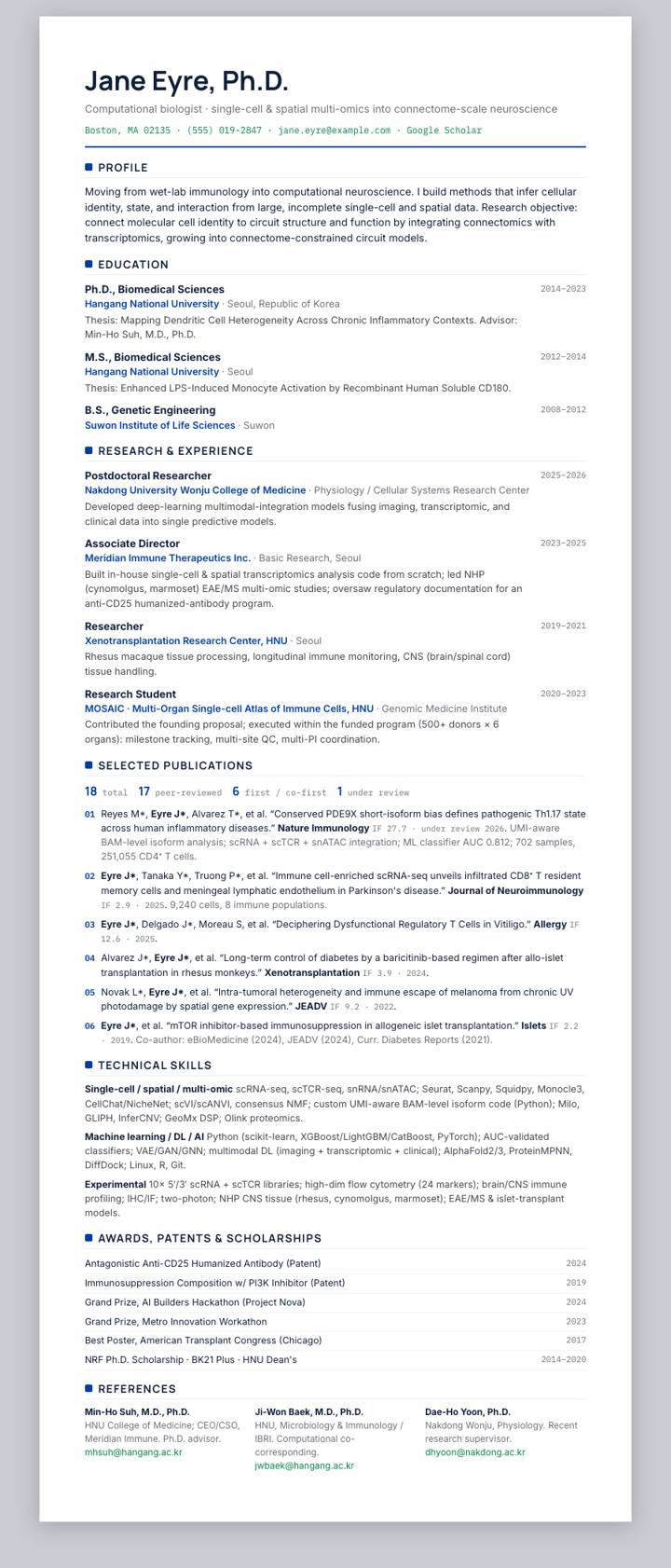 Hanmi Pharmaceutical CV template preview