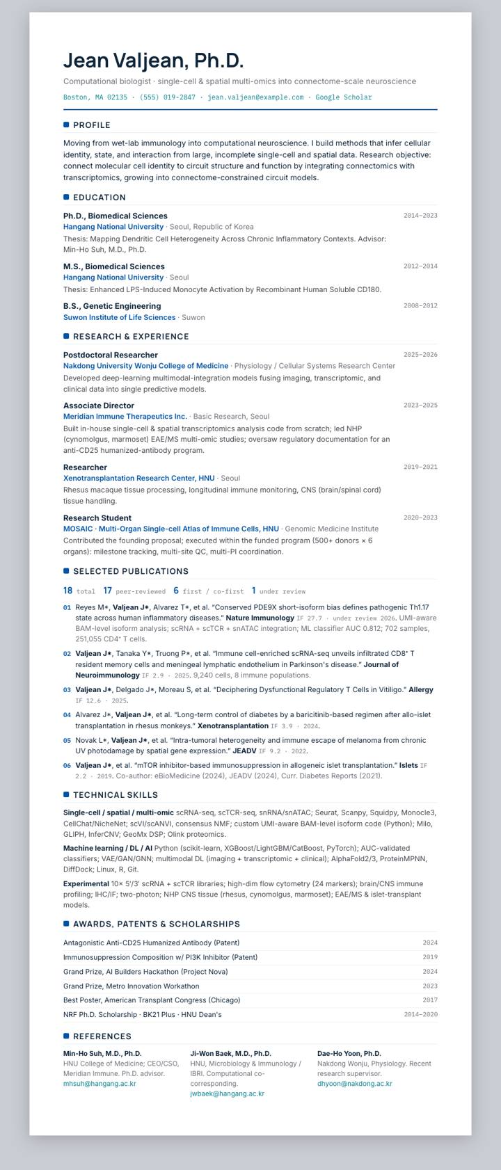 Chong Kun Dang CV template preview