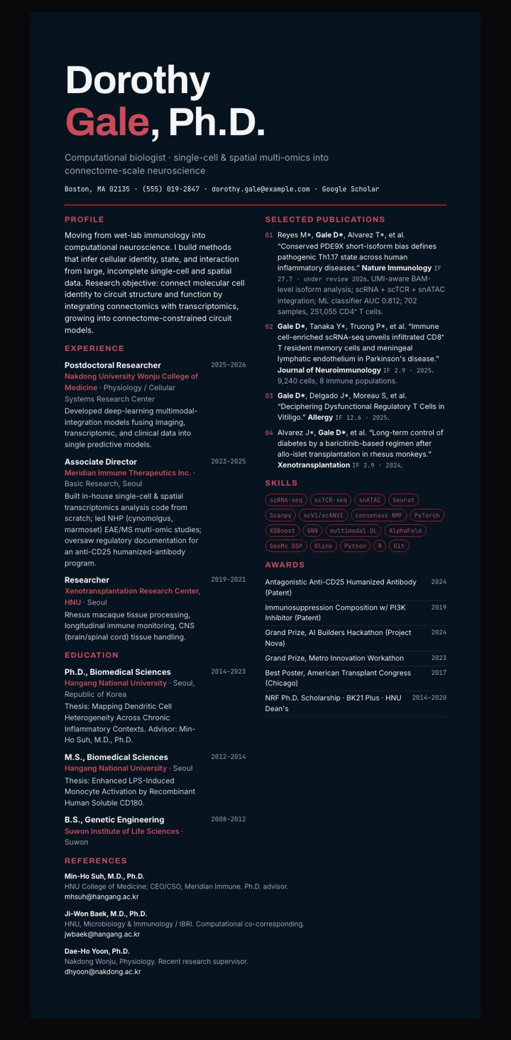 Kia CV template preview