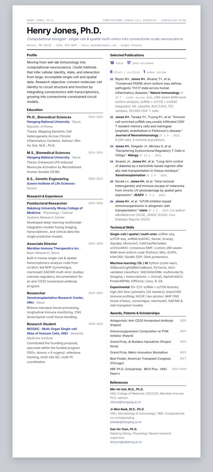 Samsung C&T CV template preview