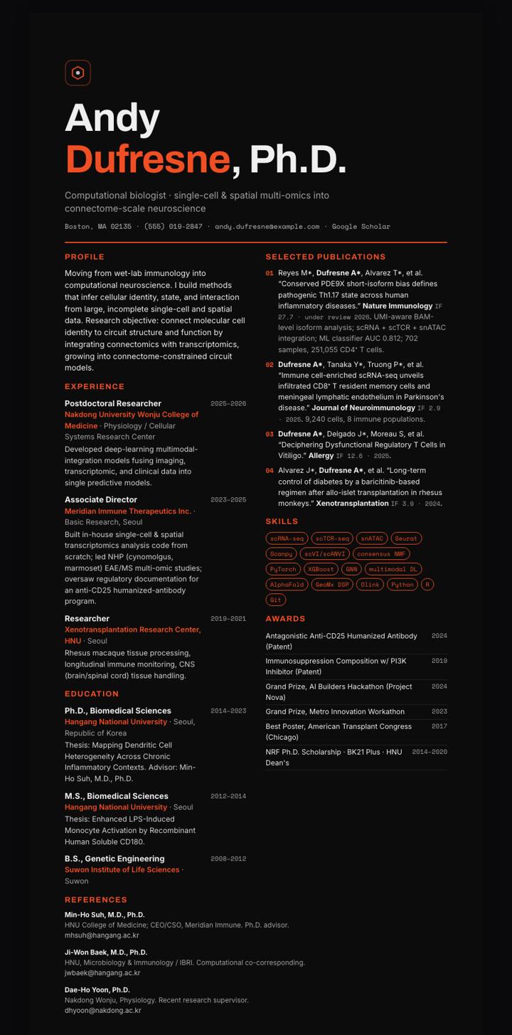 Krafton CV template preview