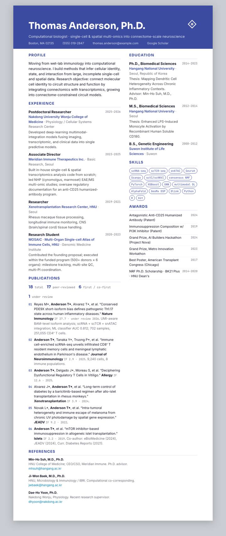 Netmarble CV template preview