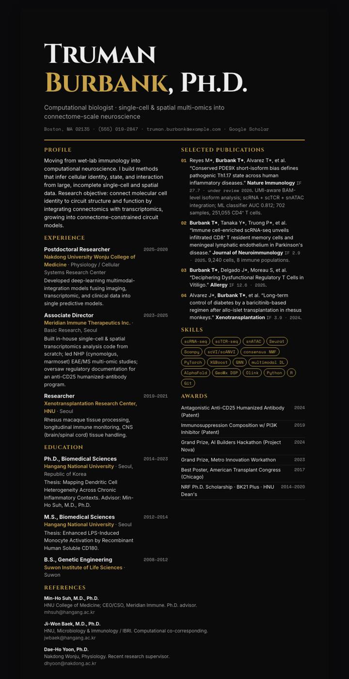 NCSOFT CV template preview