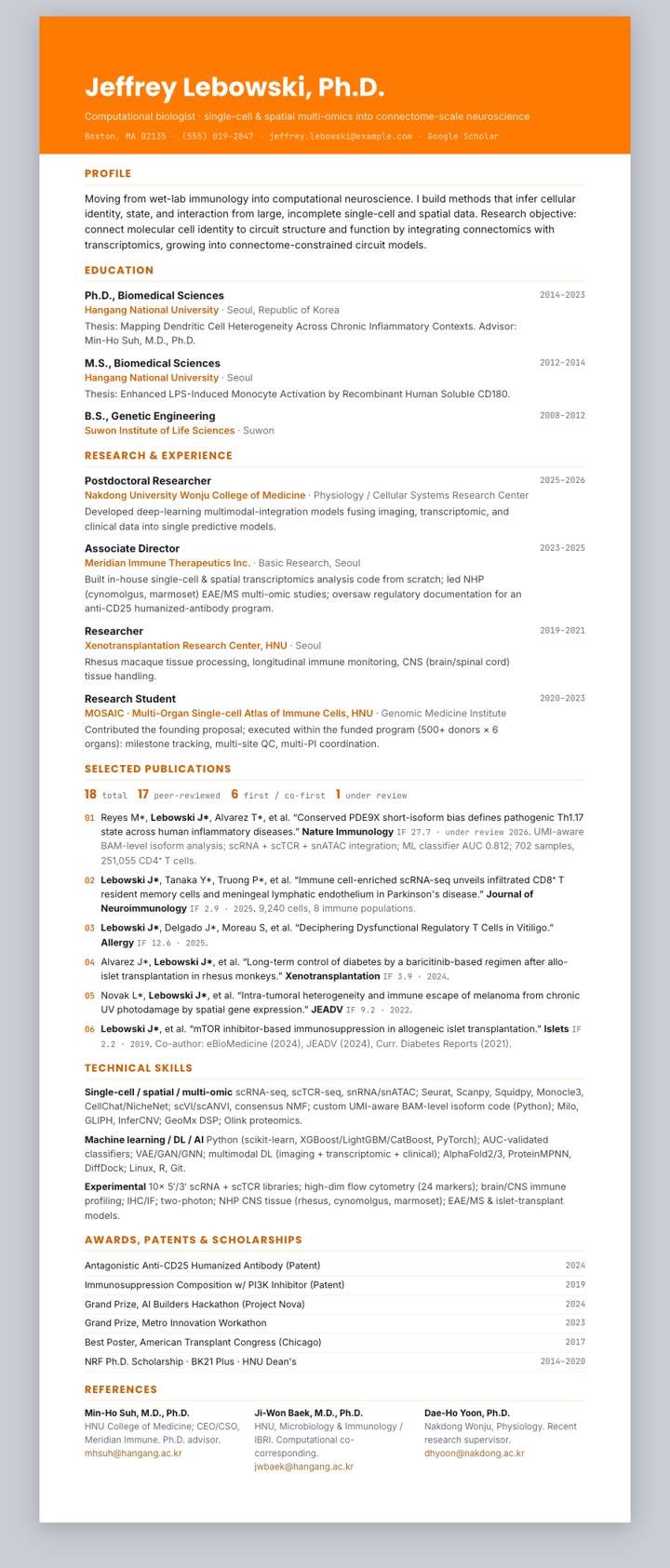 Smilegate CV template preview