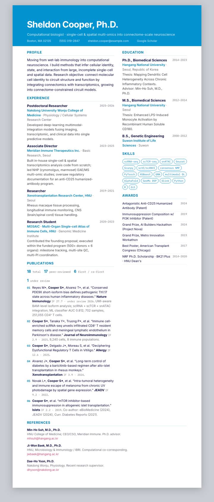 Pfizer CV template preview