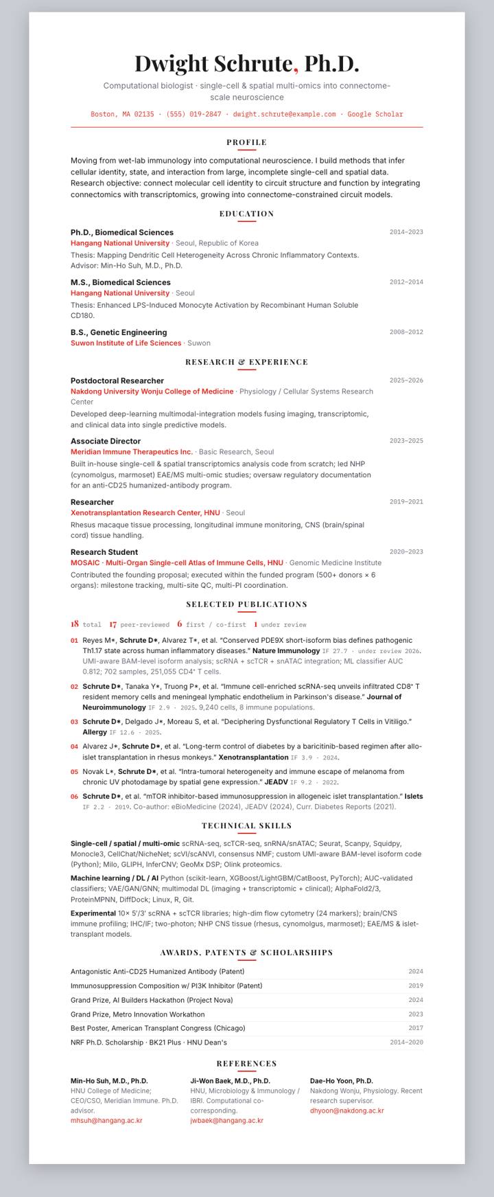 Eli Lilly CV template preview