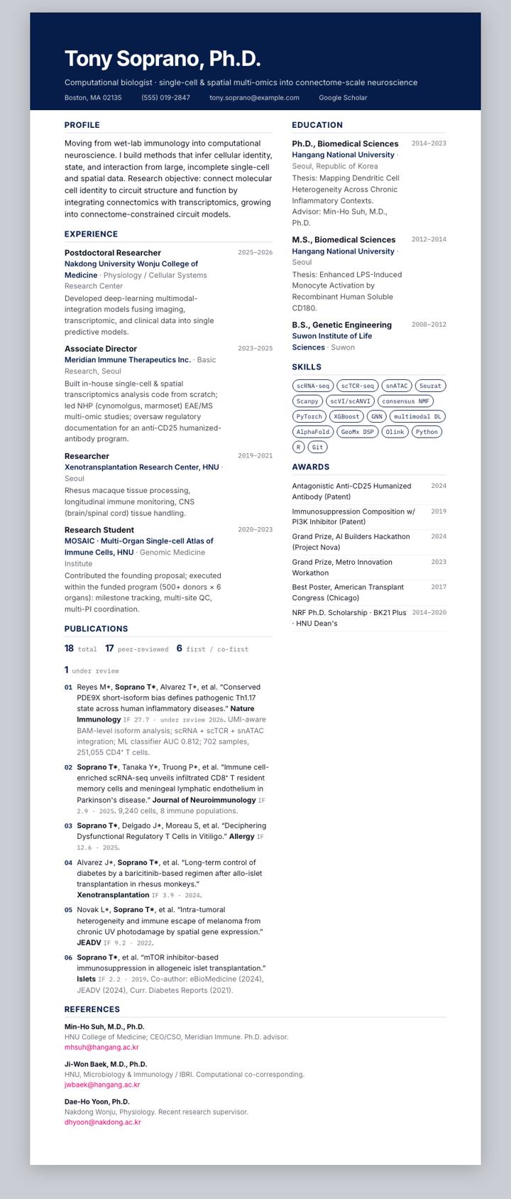 AbbVie CV template preview