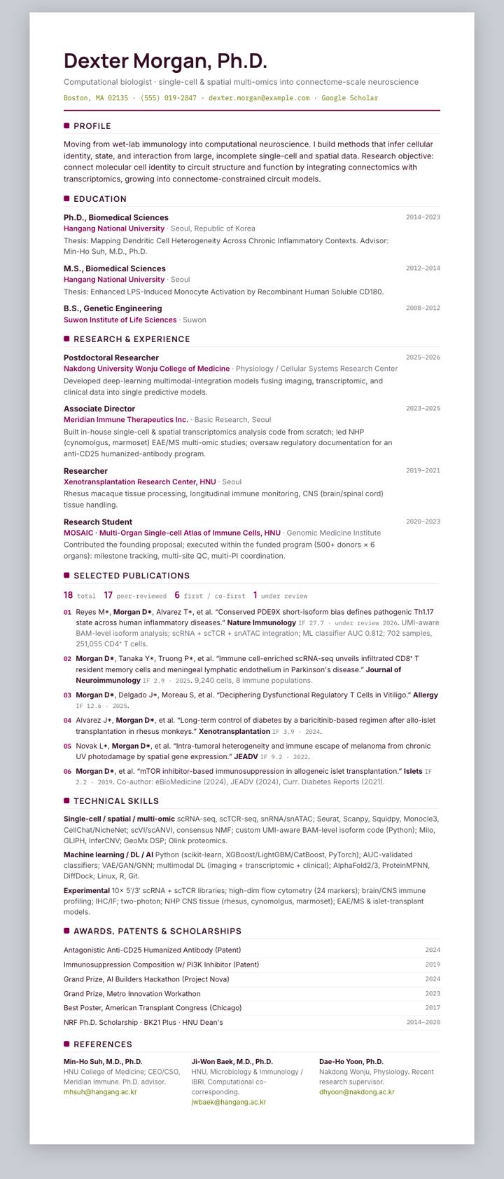 AstraZeneca CV template preview